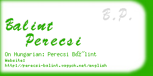 balint perecsi business card